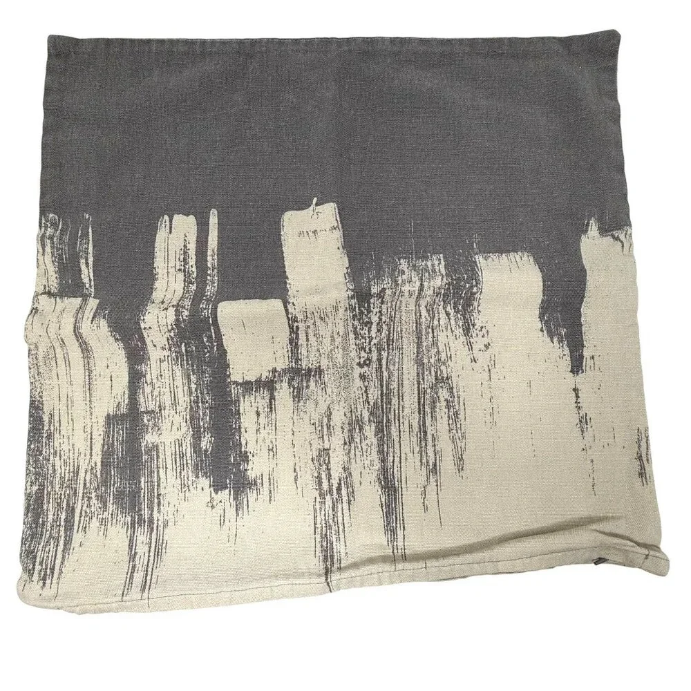 Ikea Slojgran Gray Pillow Cover Brush Strokes Minimalist Monochromatic 20